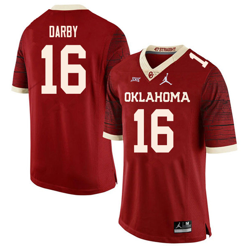 Oklahoma Sooners #16 Brian Darby College Football Jerseys Sale-Retro